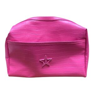 Jeffree Star Faux Alligator Travel Makeup Bag In Diva Pink Cosmetic Toiletries.